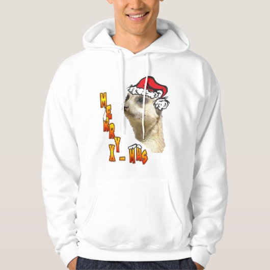 Kerstmis Meerkat Santa Hooed Sweatshirt (Voorkant)