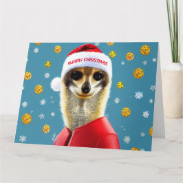 Kerstmis Meerkat Santa Kaart