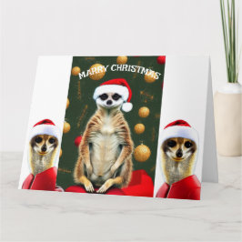 Kerstmis Meerkats Santa Kaart