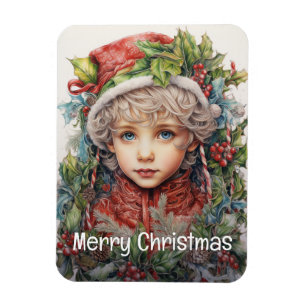 Kerstmis Meisje Aangepast 13 van 25 Magneet