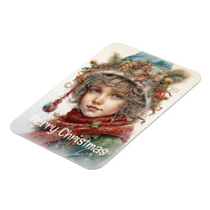 Kerstmis Meisje Aangepast 19 van 25 Magneet