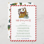 Kerstmis Meisje Elf Hallo Brief Uitnodiging (Voorkant / Achterkant)