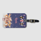 Kerstmis Meisje Rendier Candy Cane Fairies Bagagelabel (Voorkant (horizontaal))