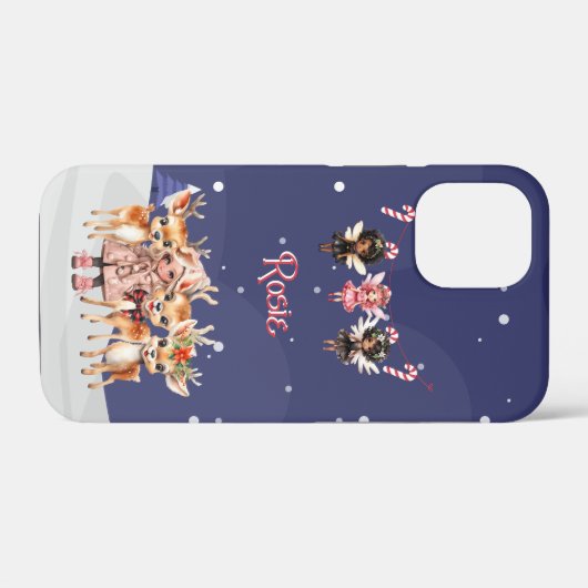 Kerstmis Meisje Rendier Candy Cane Fairies Case-Mate iPhone Case (Achterkant (horizontaal))