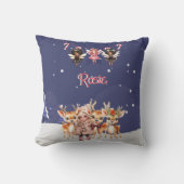 Kerstmis Meisje Rendier Candy Cane Fairies Kussen (Voorkant)