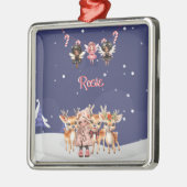 Kerstmis Meisje Rendier Candy Cane Fairies Metalen Ornament (Links)