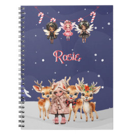 Kerstmis Meisje Rendier Candy Cane Fairies Notitieboek
