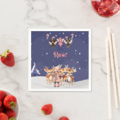 Kerstmis Meisje Rendier Candy Cane Fairies Servet (Insitu)