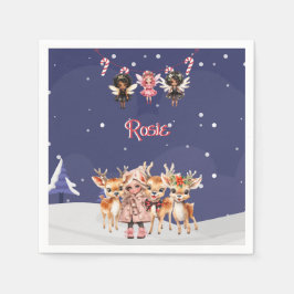 Kerstmis Meisje Rendier Candy Cane Fairies Servet