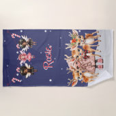 Kerstmis Meisje Rendier Candy Cane Fairies Strandlaken (Voorkant)