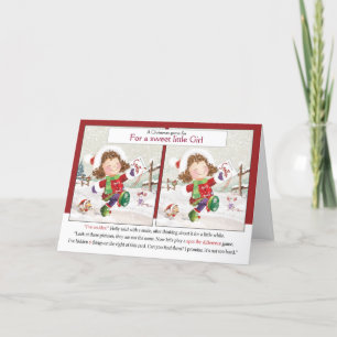 Kerstmis, Meisje. Spot het verschil, Activiteit Kaart
