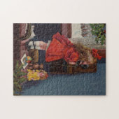 Kerstmis Meisje Telefoon Antiek Legpuzzel (Horizontaal)