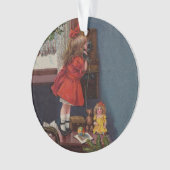 Kerstmis Meisje Telefoon Antiek Ornament (voorkant)