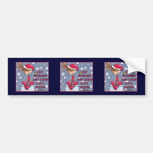 Kerstmis meisje-vreugde van boven bumpersticker (Voorkant)