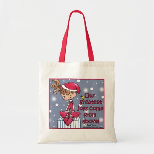 Kerstmis meisje-vreugde van boven tote bag (Voorkant)