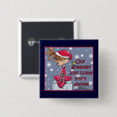 Kerstmis meisje-vreugde van boven vierkante button 5,1 cm (Voorkant /achterkant)