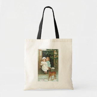 Kerstmis, meisjes, Deer Tote Bag