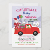 Kerstmis Meisjes Verjaardag Kerstman Feest Kaart (Voorkant)