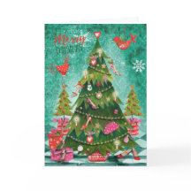 Kerstmis Meisjesachtige Kerstboom | Wenskaarten