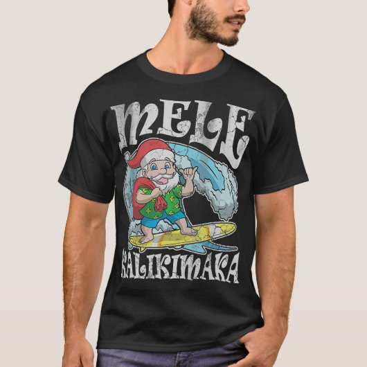 Kerstmis Mele Kalikimaka Santa Hawaii T T T T T-shirt (Voorkant)