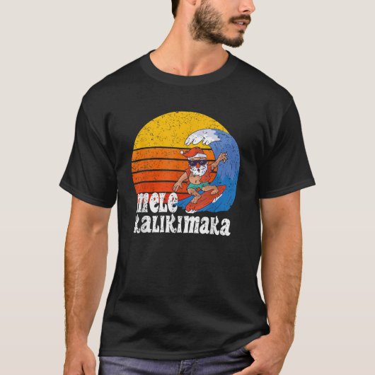 Kerstmis Mele Kalikimaka Surfen Santa Hawaiian T-shirt (Voorkant)
