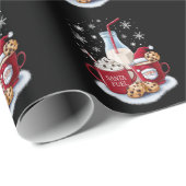 Kerstmis Melk en Cookies Latte Familie Xmas Cadeaupapier (Rol Hoek)