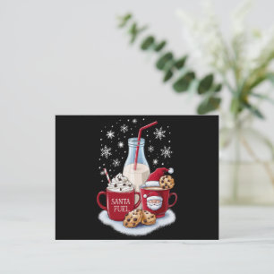 Kerstmis Melk en Cookies Latte Familie Xmas Feestdagenkaart