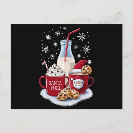 Kerstmis Melk en Cookies Latte Familie Xmas Feestdagenkaart (Voorkant)