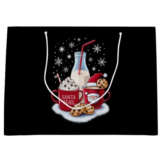 Kerstmis Melk en Cookies Latte Familie Xmas Groot Cadeauzakje (Voorkant)