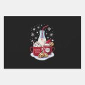Kerstmis Melk en Cookies Latte Familie Xmas Inpakpapier Vel (Voorkant)