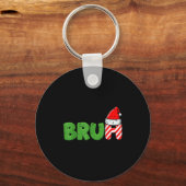 Kerstmis Meme Bruh Grappige Kerstmis Spreuk Vrouwe Sleutelhanger (Voorkant)