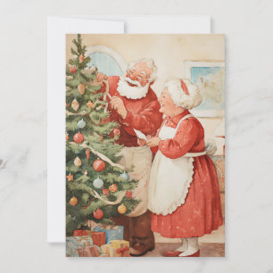 Kerstmis meneer en mevrouw Kerstman Retro Oudoud E Feestdagenkaart
