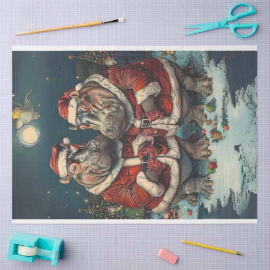 Kerstmis meneer mevrouw Sinterklaas Decoupage Tissuepapier (Craft)