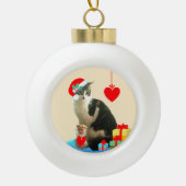 Kerstmis Merlin Cat Keramische Bal Ornament (Voorkant)