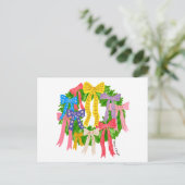 Kerstmis Merry And Bright Briefkaart (Staand voorkant)