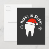 Kerstmis Merry and Bright Dental Tandarts Uitnodiging Briefkaart (Voorkant / Achterkant)