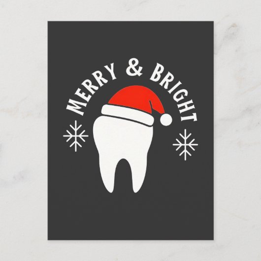 Kerstmis Merry and Bright Dental Tandarts Uitnodiging Briefkaart (Voorkant)