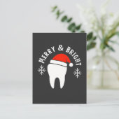 Kerstmis Merry and Bright Dental Tandarts Uitnodiging Briefkaart (Staand voorkant)
