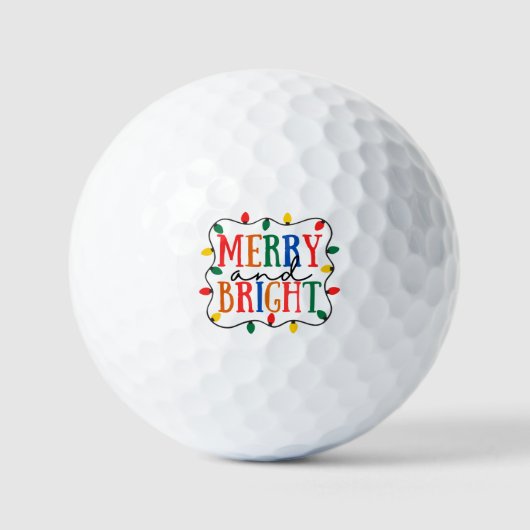 Kerstmis Merry And Bright Golfballen (Voorkant)