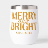 Kerstmis Merry And Bright Goud (Achterkant)