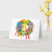Kerstmis Merry And Bright Kaart (Gele Bloem)
