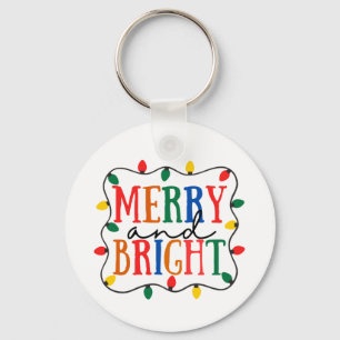 Kerstmis Merry And Bright Sleutelhanger