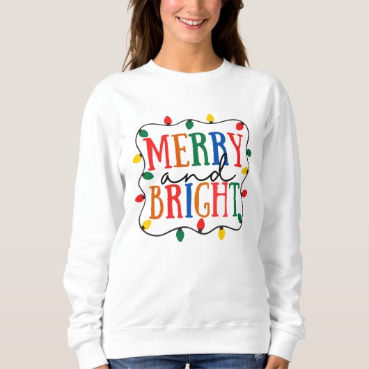 Kerstmis Merry And Bright Trui (Voorkant)