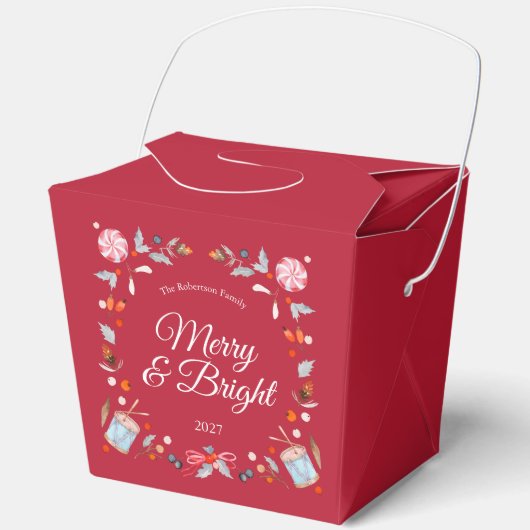 Kerstmis Merry & Bright Bedankdoosjes (Voorkant)