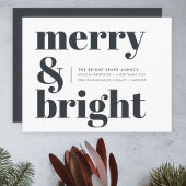 Kerstmis | Merry & Bright Black & White Feestdagenkaart