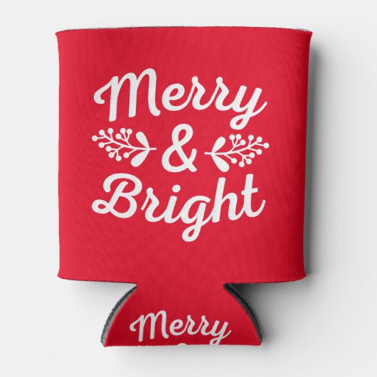 Kerstmis Merry & Bright Blikjeskoeler (Voorkant)