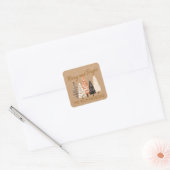 Kerstmis Merry & Bright Brown Persoonlijk  Vierkante Sticker (Envelop)