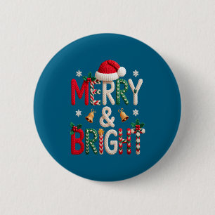 Kerstmis Merry & Bright Kerstmuts Haakwerk Breien Ronde Button 5,7 Cm