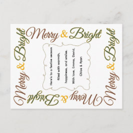 Kerstmis Merry & Bright Klassieke Retro Festive Feestdagenkaart