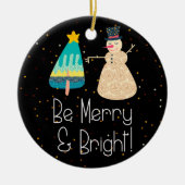 Kerstmis Merry & Bright Snowman Tree Ornament (Voorkant)